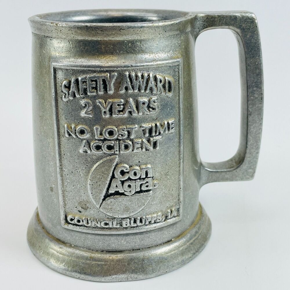 VTG Carson Pewter ConAgra Safety Award Mug Council Bluffs Iowa Advertising